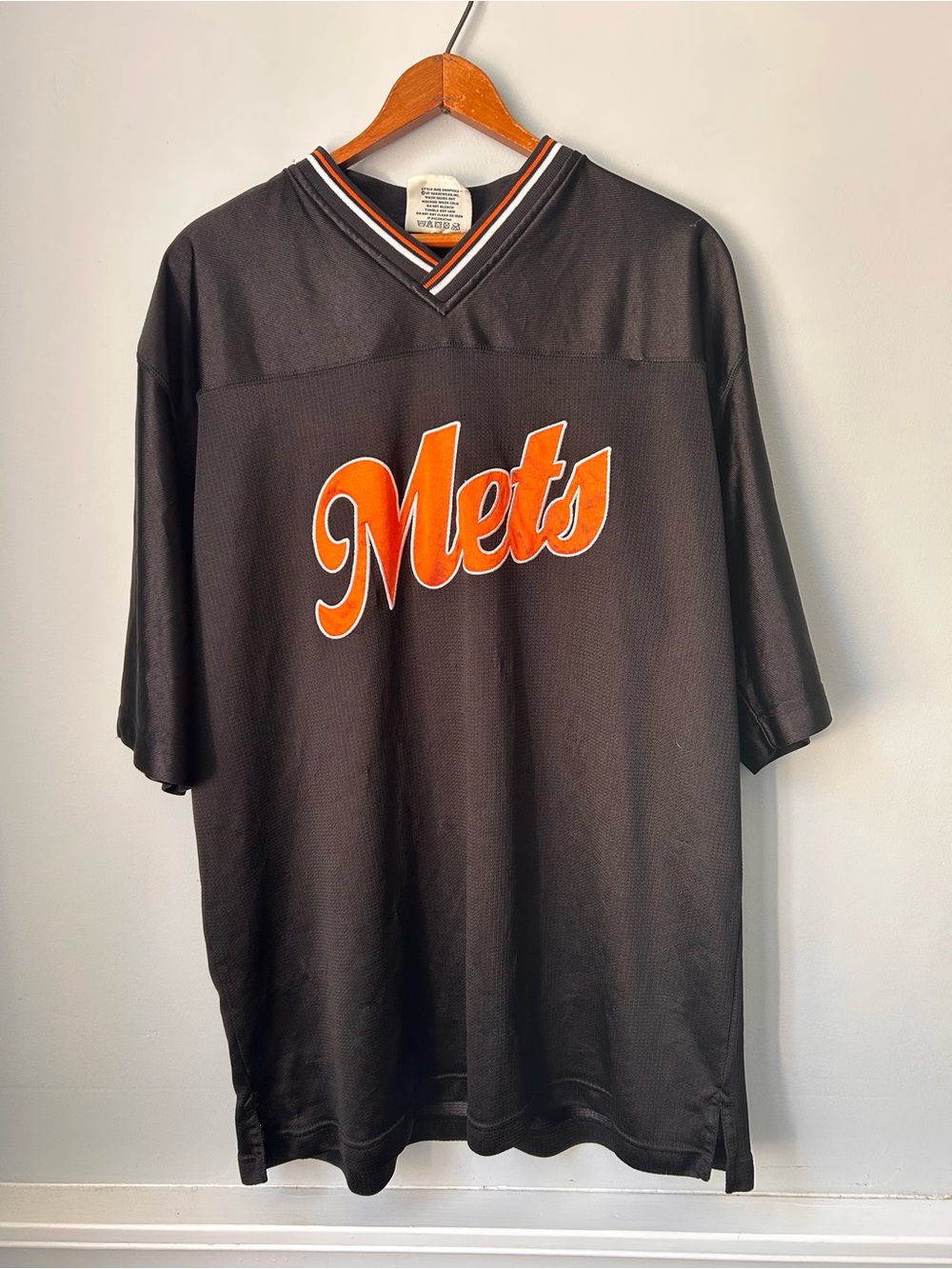 Vintage 90s Lee Sports New York Mets MLB Black Football Jersey Sz XL